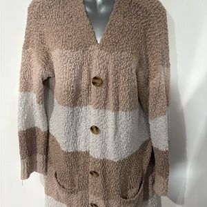 Cozy Striped Cardigan with Buttons
